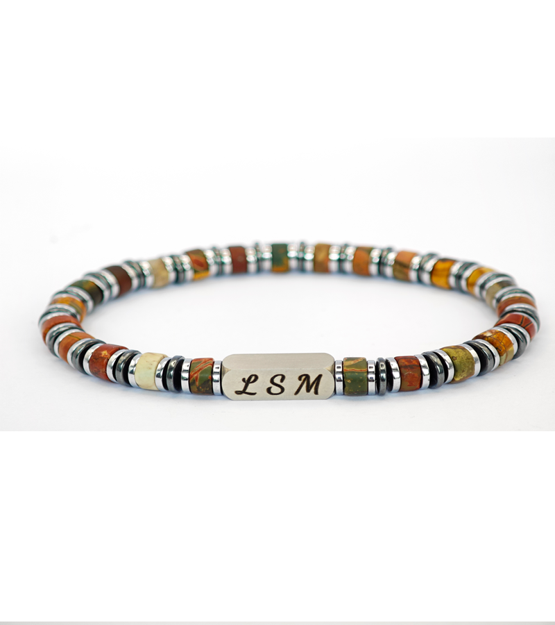 Bracelet Terra Cotta - Jaspe Picasso 6mm