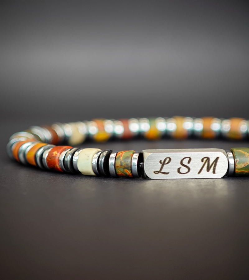 Bracelet Terra Cotta - Jaspe Picasso 6mm