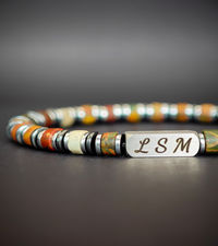 Bracelet Terra Cotta - Jaspe Picasso 6mm
