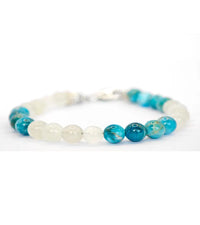 Bracelet Clarté et Intuition - Apatite bleue et Pierre de Lune 6mm
