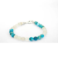 Bracelet Clarté et Intuition - Apatite bleue et Pierre de Lune 6mm