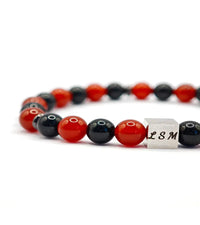 Bracelet en Obsidienne Noire et Cornaline