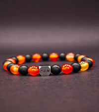 Bracelet Edition Halloween Onyx mat & Cornaline multicolore