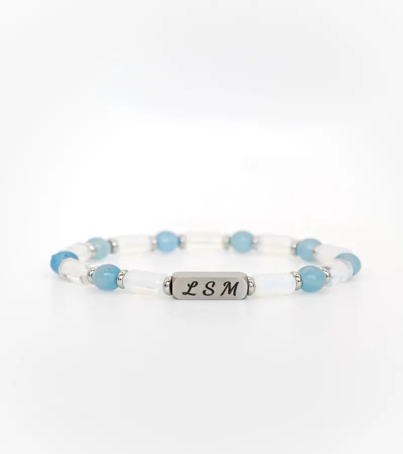 Bracelet Prisme - Opaline & Calcédoine Bleue