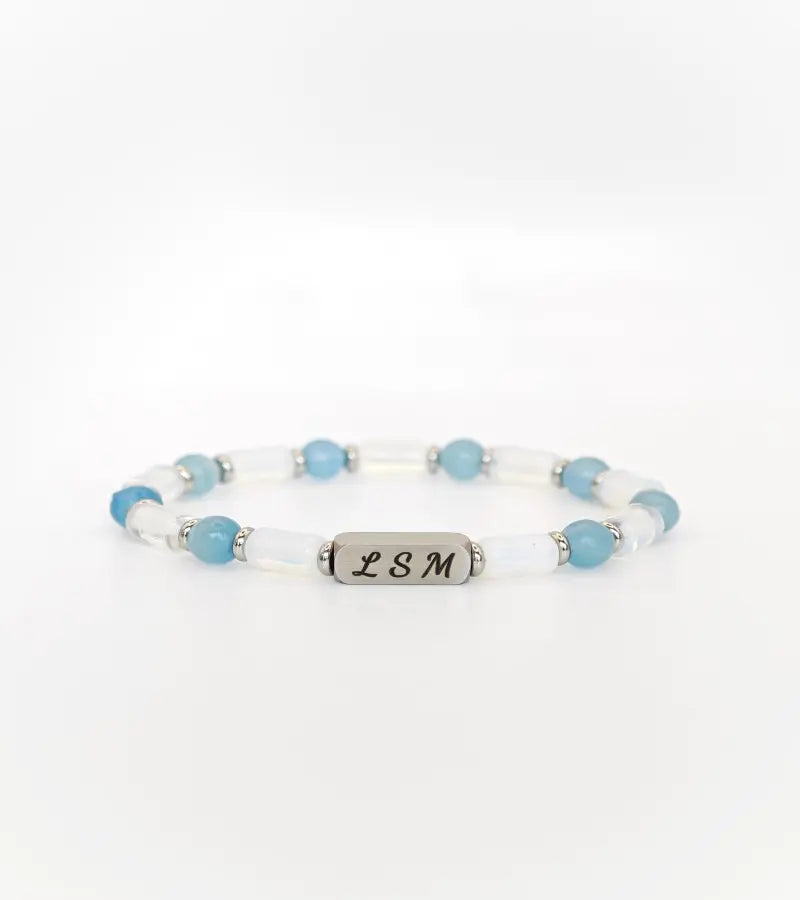 Bracelet Prisme - Opaline & Calcédoine Bleue