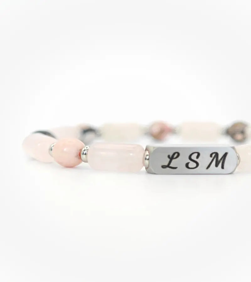 Bracelet Prisme - Quartz Rose Rhodonite Afrique 6mm
