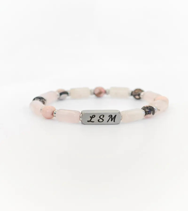 Bracelet Prisme - Quartz Rose Rhodonite Afrique 6mm