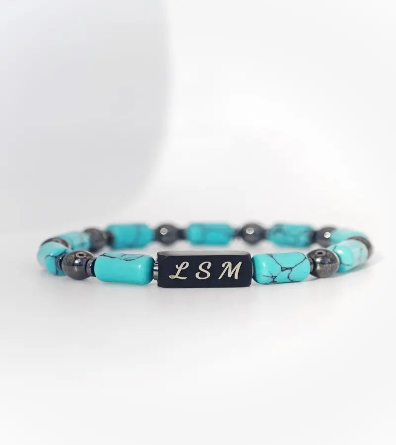 Bracelet Prisme - Turquoise Hématite 6mm
