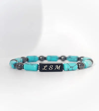 Bracelet Prisme - Turquoise Hématite 6mm