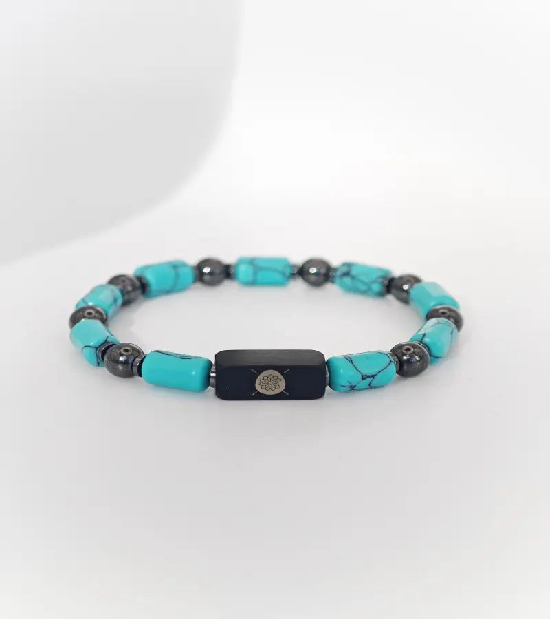 Bracelet Prisme - Turquoise Hématite 6mm