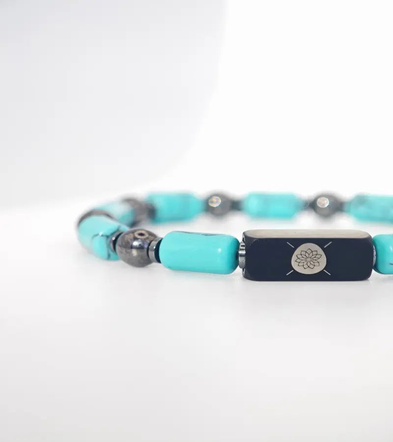 Bracelet Prisme - Turquoise Hématite 6mm