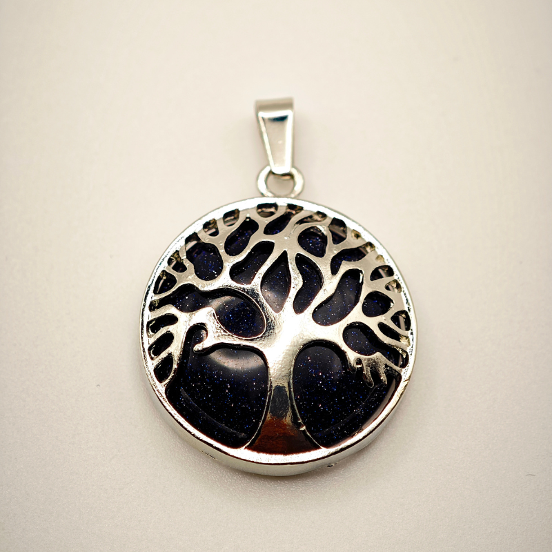 Pendentif "Energie pure" Arbre de vie en Sable bleu