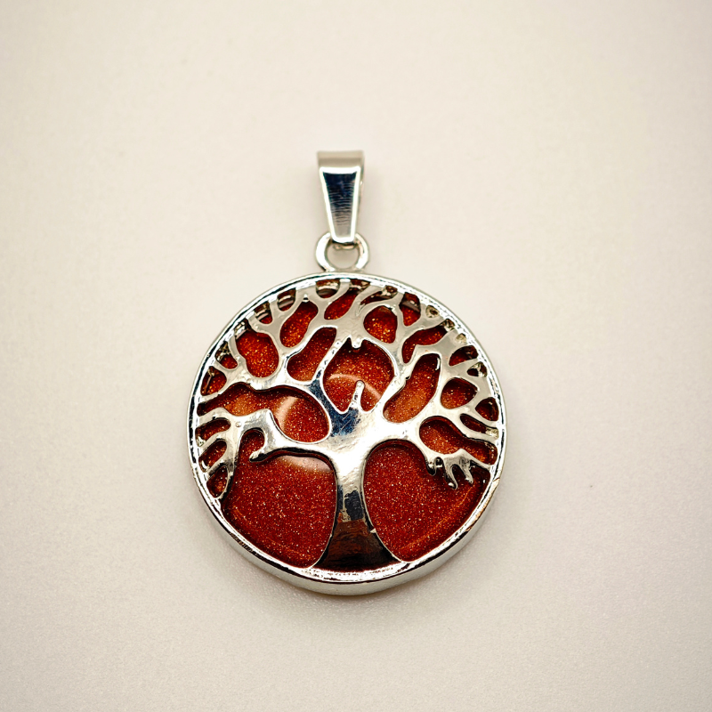 Pendentif "Energie pure" Arbre de vie en Sable doré